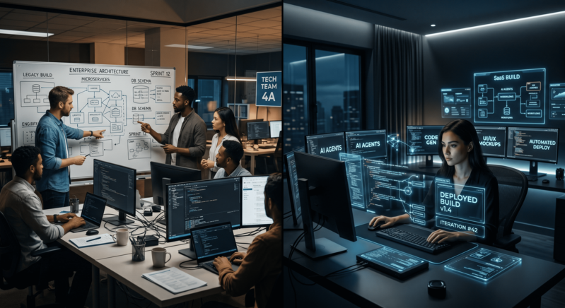 AI vs Traditional Development comparison for SaaS builders